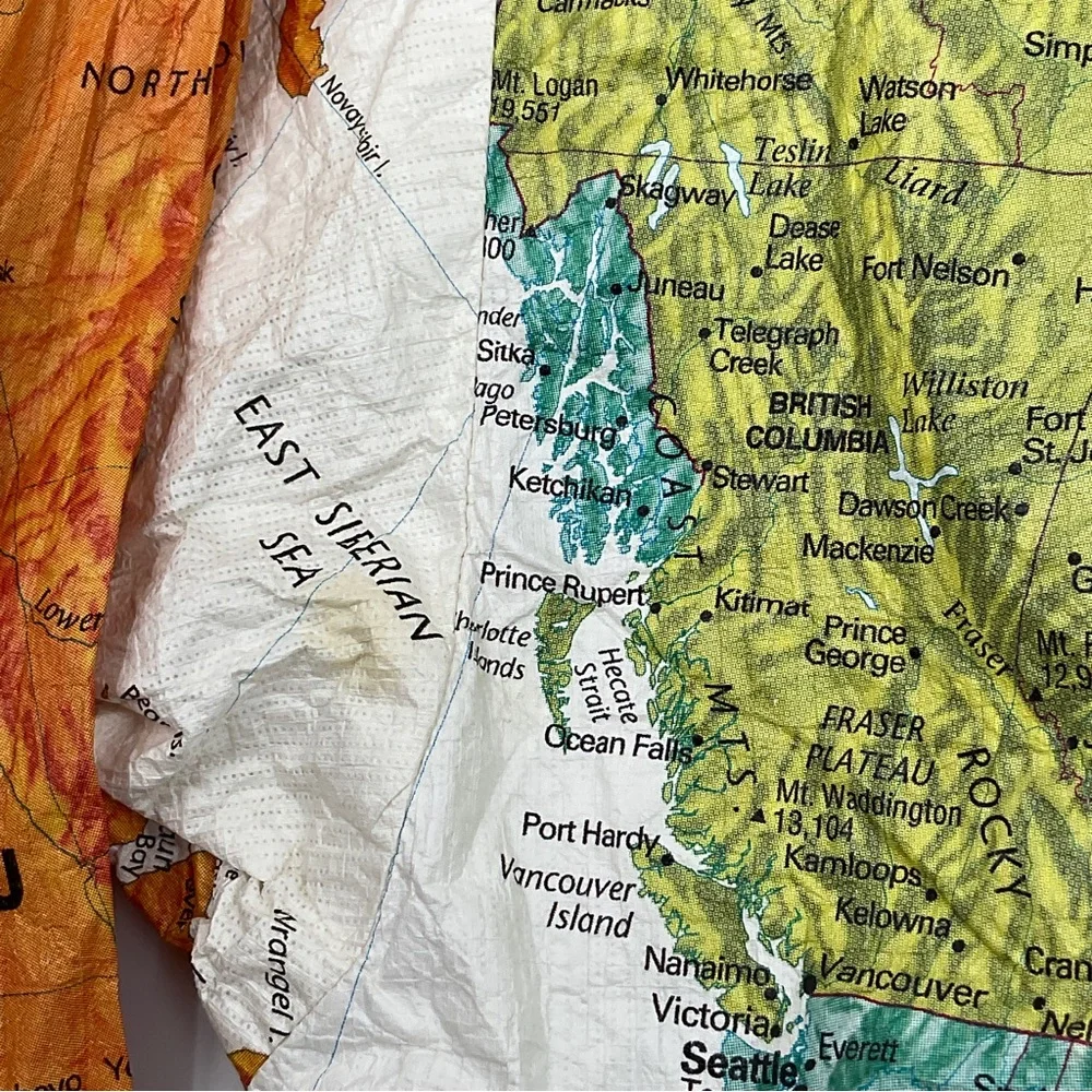 Tyvec RARE Y2K Vintage Leslie Jordan Map Jacket Collector’s Item Kurt Cobain L - Picture 12 of 16